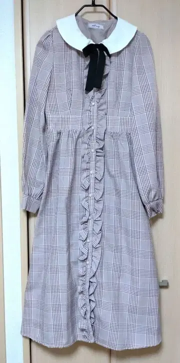 Ank Rouge 체크 무늬 롱 원피스 핑크