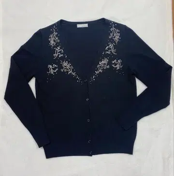 비즈 자수 네이비 가디건 긴팔