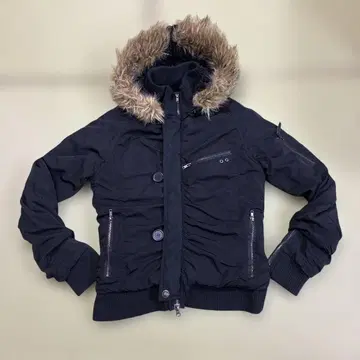 잭 로즈 점퍼 후드 퍼 블랙 아우터 M 사이즈