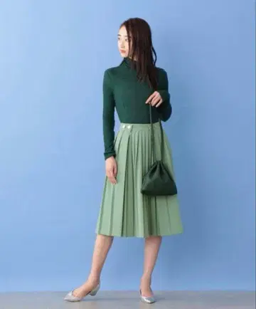 택 포함 CAST LISA 여성용 스커트 롱 플리츠 스커트 L