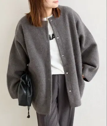 JOURNAL STANDARD 더블 페이스 코쿤 니트 자켓