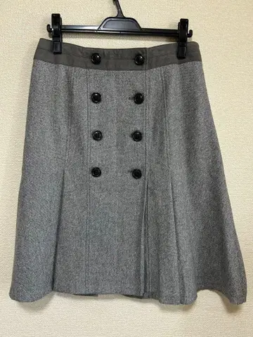 23구 빅 사이즈 44 그레이 더블 버튼 스커트 6908