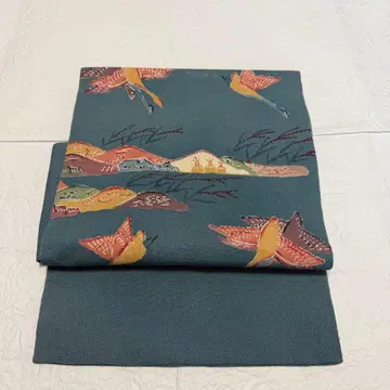 순수 실크 오비 학 패턴 크레이프 원단