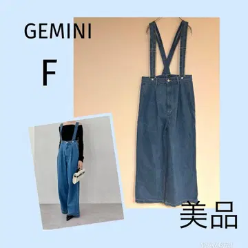 윔 가젯 GEMINI 서스펜더 데님 팬츠 F 새상품급