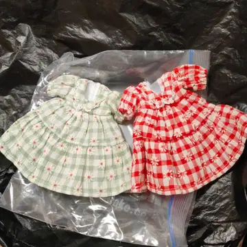 유SD 클래스 인형 아웃핏 원피스 2벌 세트 빨강 초록 TinyFOX