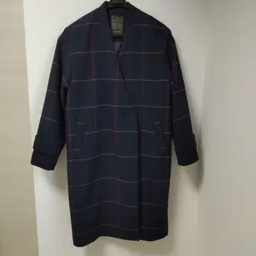 스튜디오 클립 네이비 체크 코트 M 사이즈