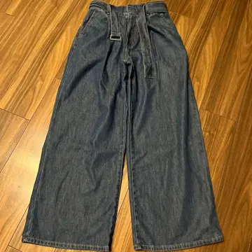 새상품 GU 데님 와이드 팬츠 M 사이즈