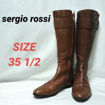 sergio rossi 세르지오로시 가죽 롱 부츠 브라운 22.5
