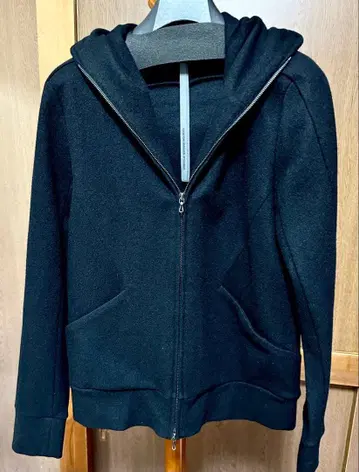 KAZUTAKA KUMAGAI 블랙 후드티 울 캐시미어 혼방