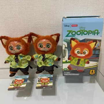 [오늘 한정 가격] MINISO 주토피아 닉 봉제 인형 펜던트 2체 세트