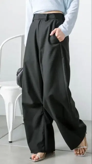 미스틱 커브 슬랙스 차콜 그레이 S