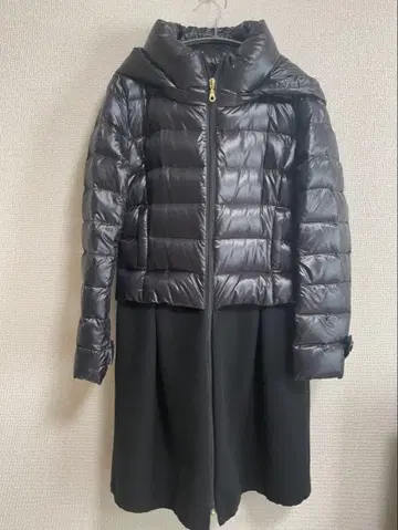 멜베이유방토 캐시미어 100% 절개 롱 다운 코트 S