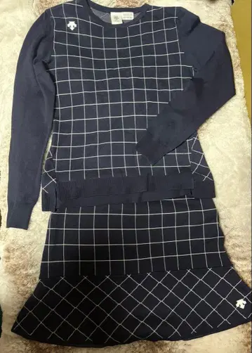 데상트 골프 니트 셋업