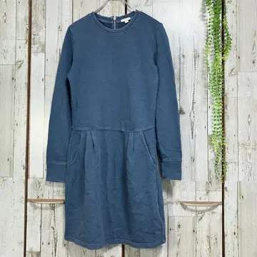갭 원피스 무릎 기장 맨투맨 원단 블루 S 긴팔 크루넥