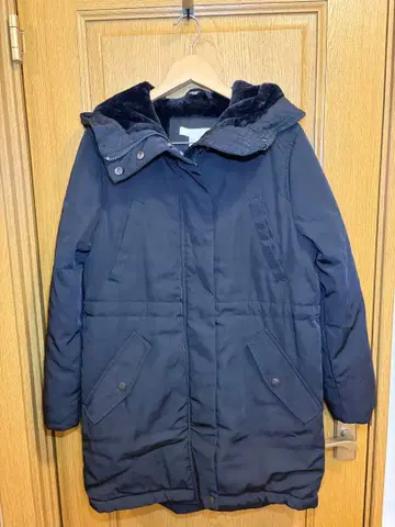 H&M 코트 36P 블랙 택 포함 거의 새상품 인조 모피 라이너