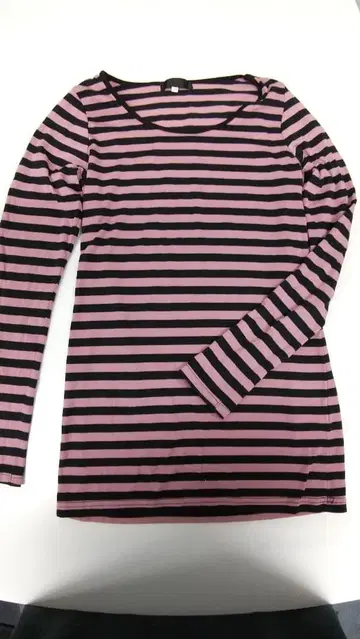 여성용 긴팔 T셔츠 보더 블랙 x 핑크 택없는 새상품