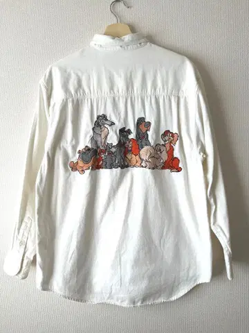 90s 원더풀 스토리 자수 화이트 긴팔 셔츠 빈티지 Disney L