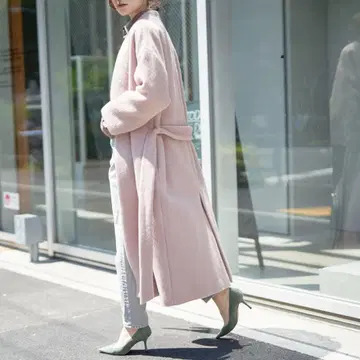 새상품급 윔 가젯 모헤어 샤기 롱 가운 코트 오쿠사 나오코 콜라보