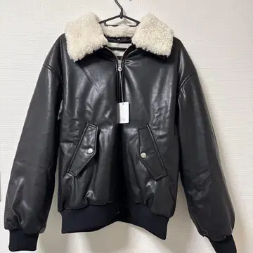 빔즈 Ray BEAMS 보아 옷깃 가죽 자켓