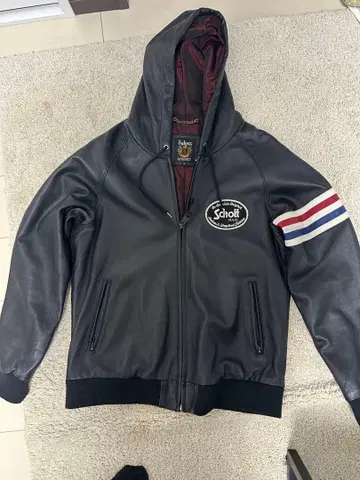 Schott 후드 부착 가죽 자켓 XL