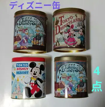 디즈니 캔 2종 4점 세트 미키 미니 덕 데이지 등