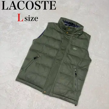 LACOSTE 다운 베스트 L 사이즈 남성용 카키 그린