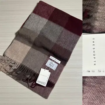 다케오 키쿠치 워셔블 울 체크 머플러 스톨