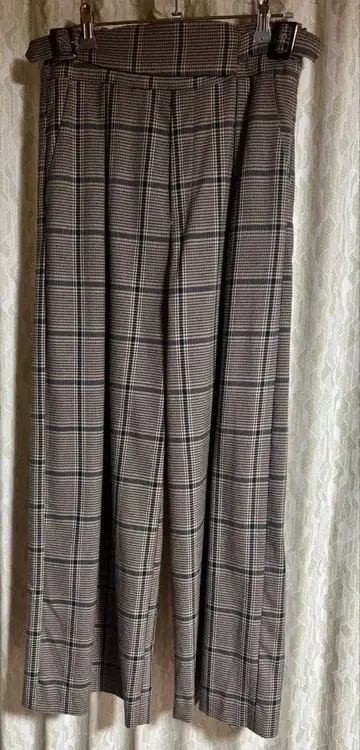 OZOC 체크 와이드 팬츠