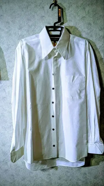 남성용 Y셔츠 L 화이트 블랙 버튼 LES MUES 클리닝