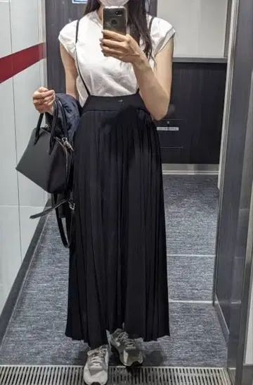 RayBEAMS 서스펜더 플리츠 스커트 롱