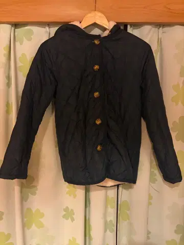 사만사 모스모스 체크 무늬 퀼팅 자켓 후드 부착