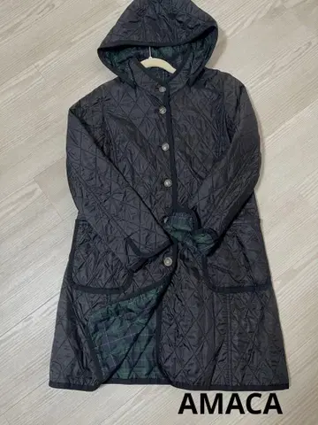 아마카 AMACA 2way 퀼팅 코트 안감 체크 38