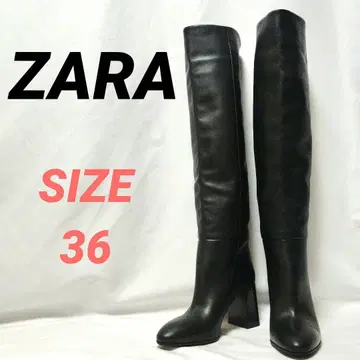 ZARA 자라 니하이 부츠 블랙 여성용 36