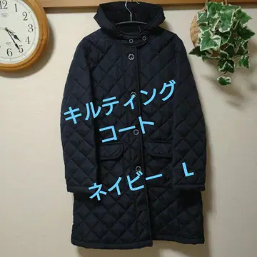 퀼팅 코트 네이비 L