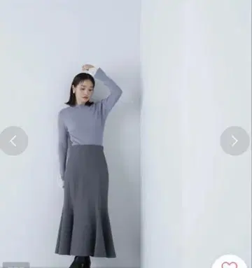 NATURALBEAUTYBASIC 밑단 절개 머메이드 스커트 그레이 PS