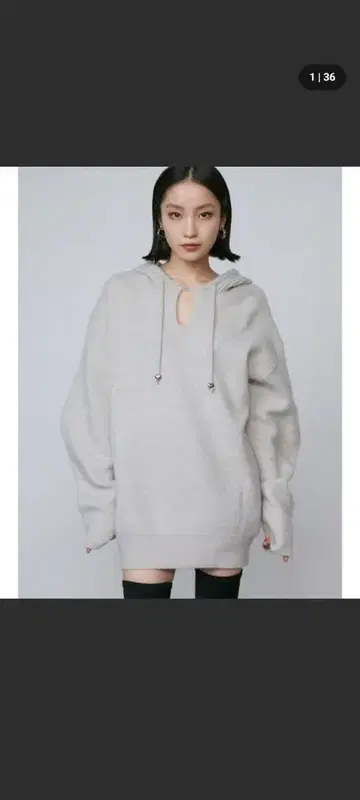 EMODA 와이드 후드 루즈 니트