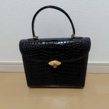 Leilian 블랙 크로커다일풍 핸드백 새상품급