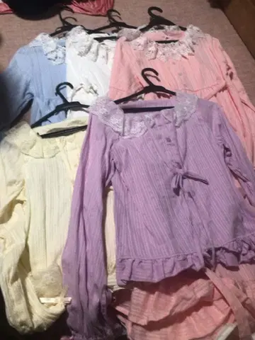 시마무라 미나카타 유이 레이스 옷깃 긴팔 원피스와 가디건과 토트백 세트