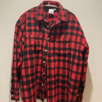 X-girl 빨검 체크 플란넬 셔츠 사이즈 1