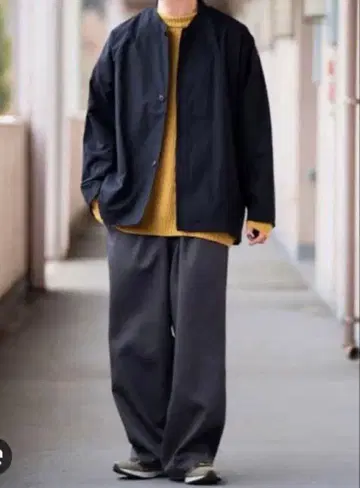 발수 고밀도 직조 스탠드 카라 자켓 L~XL 블랙 (남녀 공용)