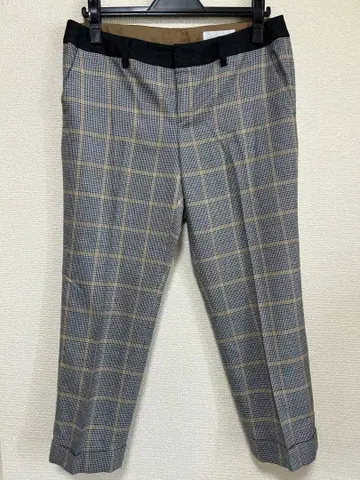 자유구 빅 사이즈 42 체크 무늬 캐주얼 팬츠 6910