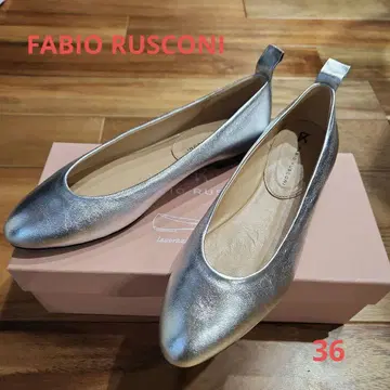 FABIO RUSCONI 실버 플랫슈즈