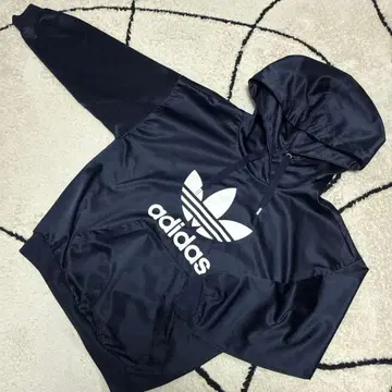 adidas 네이비 후드 부착 후드티