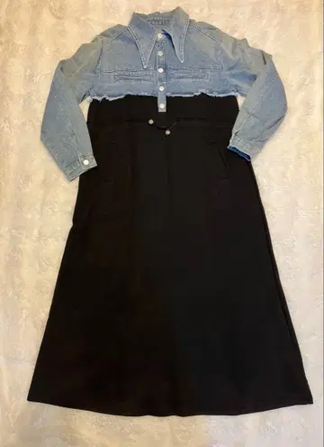 데님 자켓 블랙 스커트