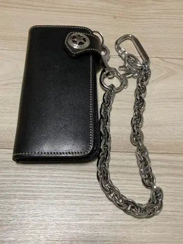 에비수 득근성 장지갑 월렛 체인 실버 새상품급