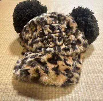 도쿄 디즈니 리조트 미키마우스 레오파드 무늬 폼폼 모자