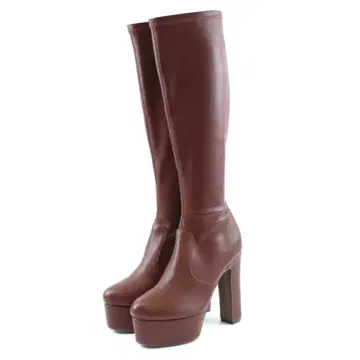 플랫폼 스트레치 롱 부츠