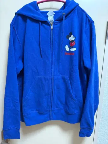 디즈니랜드 모델 미키마우스 파랑 집업 후드티 M