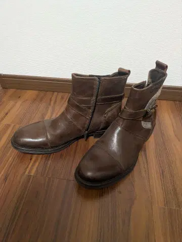 stefanorossi 남성용 브라운 가죽 숏부츠 27.5