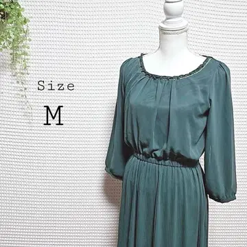 다크 그린 7부 소매 티셔츠 원피스 M 사이즈